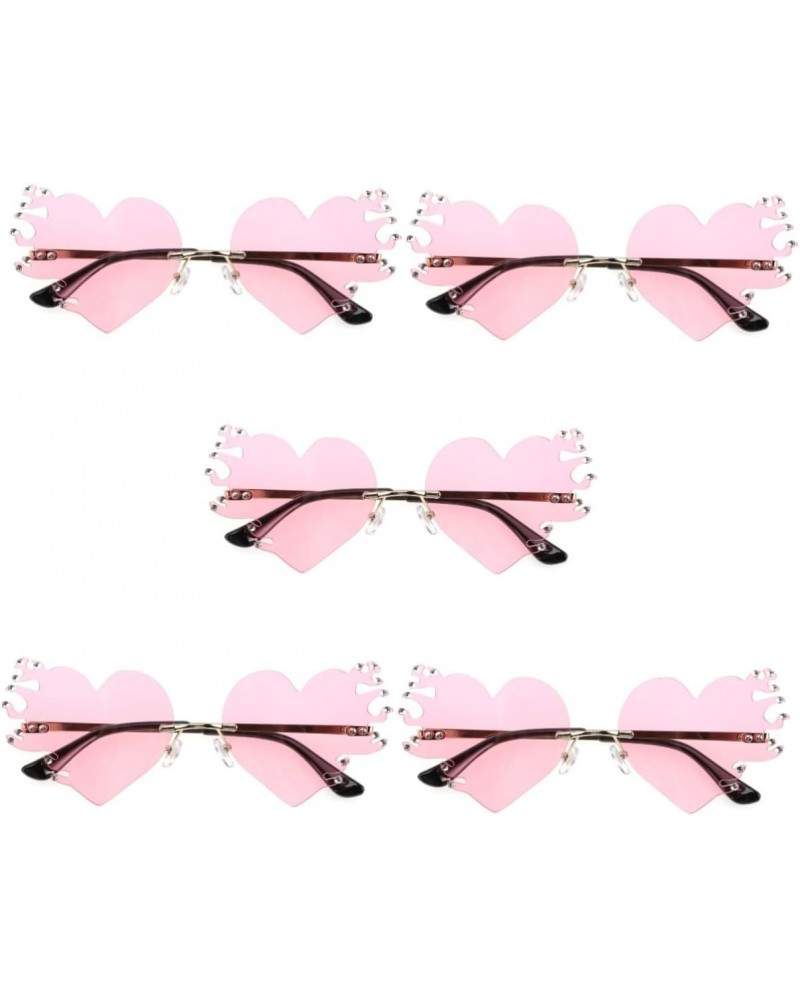 5pcs Flame Sunglasses Fashion Sunglasses for Women Bachelorette Sunglasses Novelty Sunglasses Heart Shaped Glasses Frameless ...