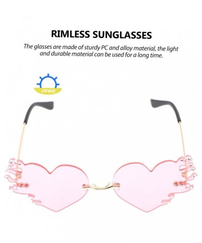 5pcs Flame Sunglasses Fashion Sunglasses for Women Bachelorette Sunglasses Novelty Sunglasses Heart Shaped Glasses Frameless ...