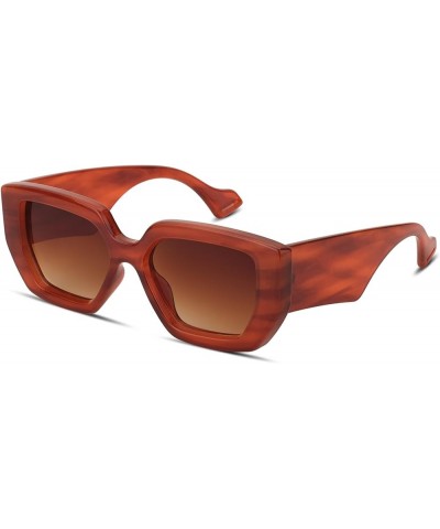 Chunky Oversized Sunglasses Womens Mens Retro Fashion Square Sun Glasses Brown $9.02 Square