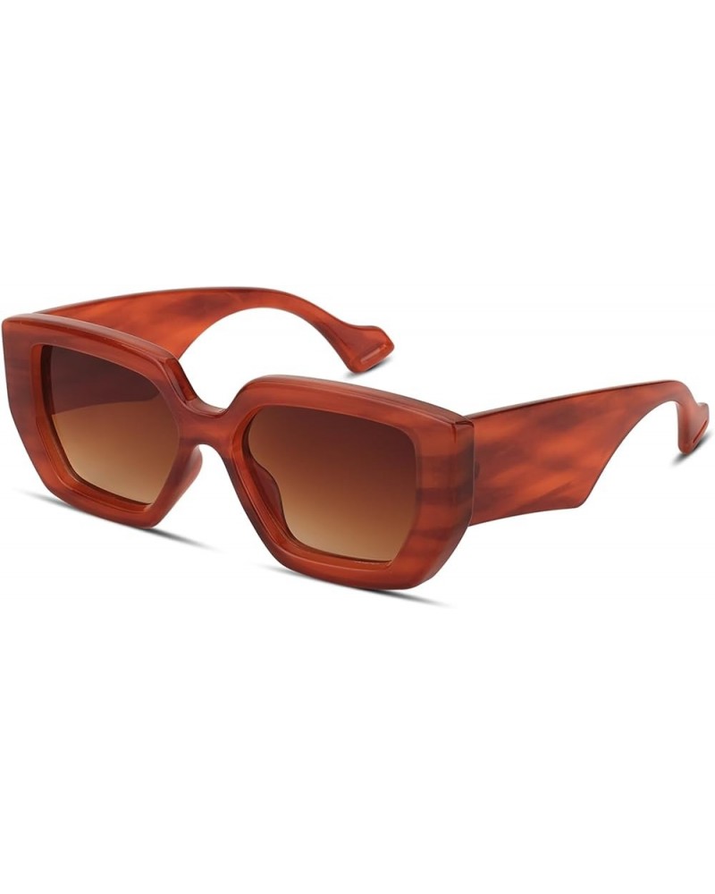 Chunky Oversized Sunglasses Womens Mens Retro Fashion Square Sun Glasses Brown $9.02 Square