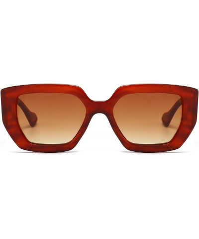 Chunky Oversized Sunglasses Womens Mens Retro Fashion Square Sun Glasses Brown $9.02 Square