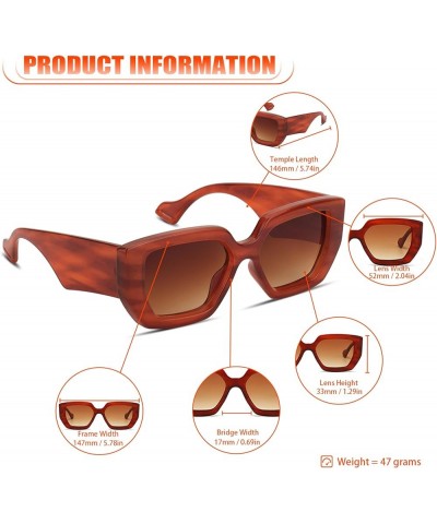 Chunky Oversized Sunglasses Womens Mens Retro Fashion Square Sun Glasses Brown $9.02 Square