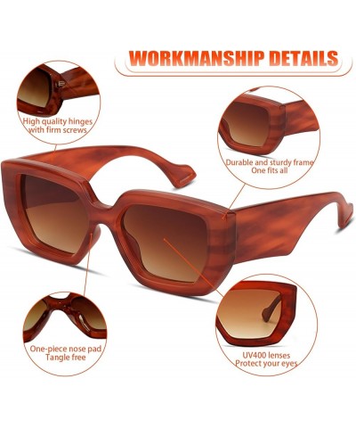 Chunky Oversized Sunglasses Womens Mens Retro Fashion Square Sun Glasses Brown $9.02 Square