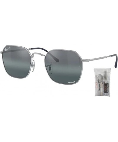 RB3694 Irregular Sunglasses for Men for Women + BUNDLE With Designer iWear Eyewear Kit Silver / Blue Mirror Gradinet Polarize...