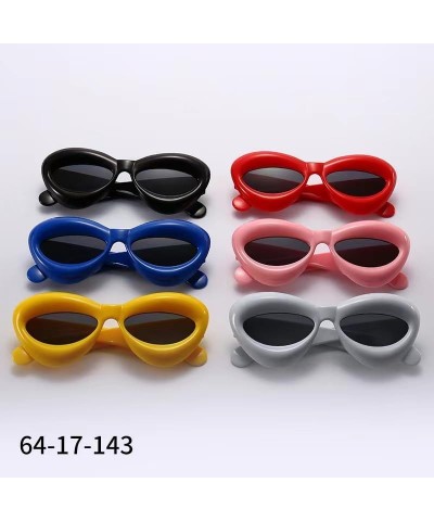 New candy-colored sunglasses, women's large frames, European and American fashion, thick frames, personality Red $6.10 Designer