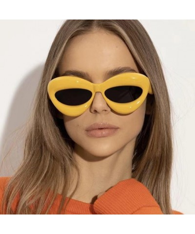 New candy-colored sunglasses, women's large frames, European and American fashion, thick frames, personality Red $6.10 Designer