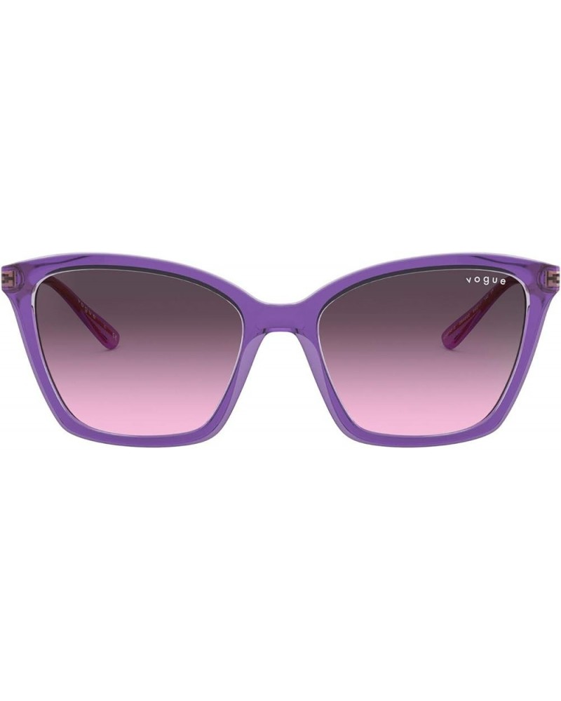 Women's Vo5333s Cat Eye Sunglasses Top Violet/Transparent Grey/Violet Gradient Grey $31.19 Cat Eye