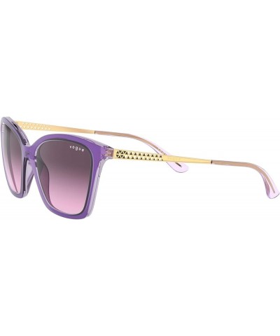 Women's Vo5333s Cat Eye Sunglasses Top Violet/Transparent Grey/Violet Gradient Grey $31.19 Cat Eye