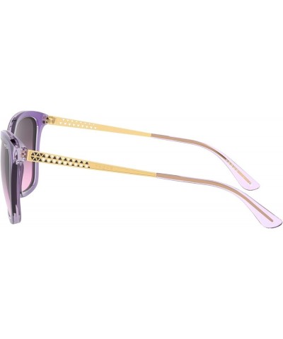 Women's Vo5333s Cat Eye Sunglasses Top Violet/Transparent Grey/Violet Gradient Grey $31.19 Cat Eye