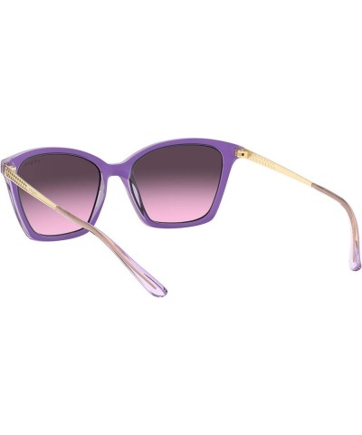 Women's Vo5333s Cat Eye Sunglasses Top Violet/Transparent Grey/Violet Gradient Grey $31.19 Cat Eye