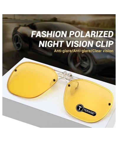 Clip On Sunglasses Flip up HD Polarized Unisex for Outdoor/Driving UV400 16yellow 60*50mm $10.19 Aviator