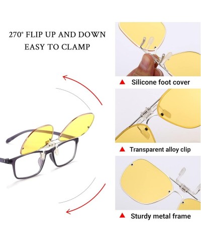 Clip On Sunglasses Flip up HD Polarized Unisex for Outdoor/Driving UV400 16yellow 60*50mm $10.19 Aviator