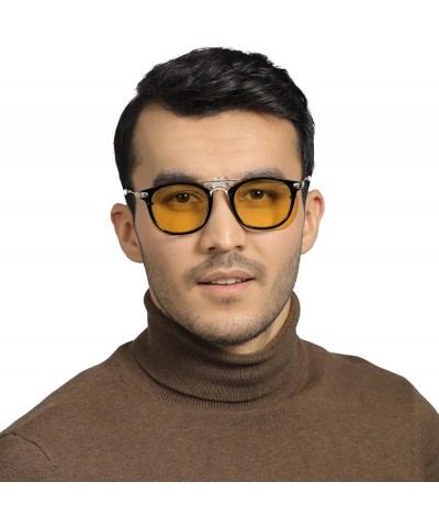 Clip On Sunglasses Flip up HD Polarized Unisex for Outdoor/Driving UV400 16yellow 60*50mm $10.19 Aviator