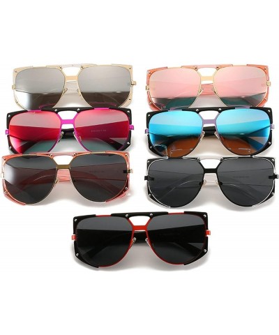 Fashion Men's Punk Shaped Sunglasses Big Frame Retro Trend Ladies Sunglasses Retro Metal Woman Colorful Sunglasses Pink&gray ...