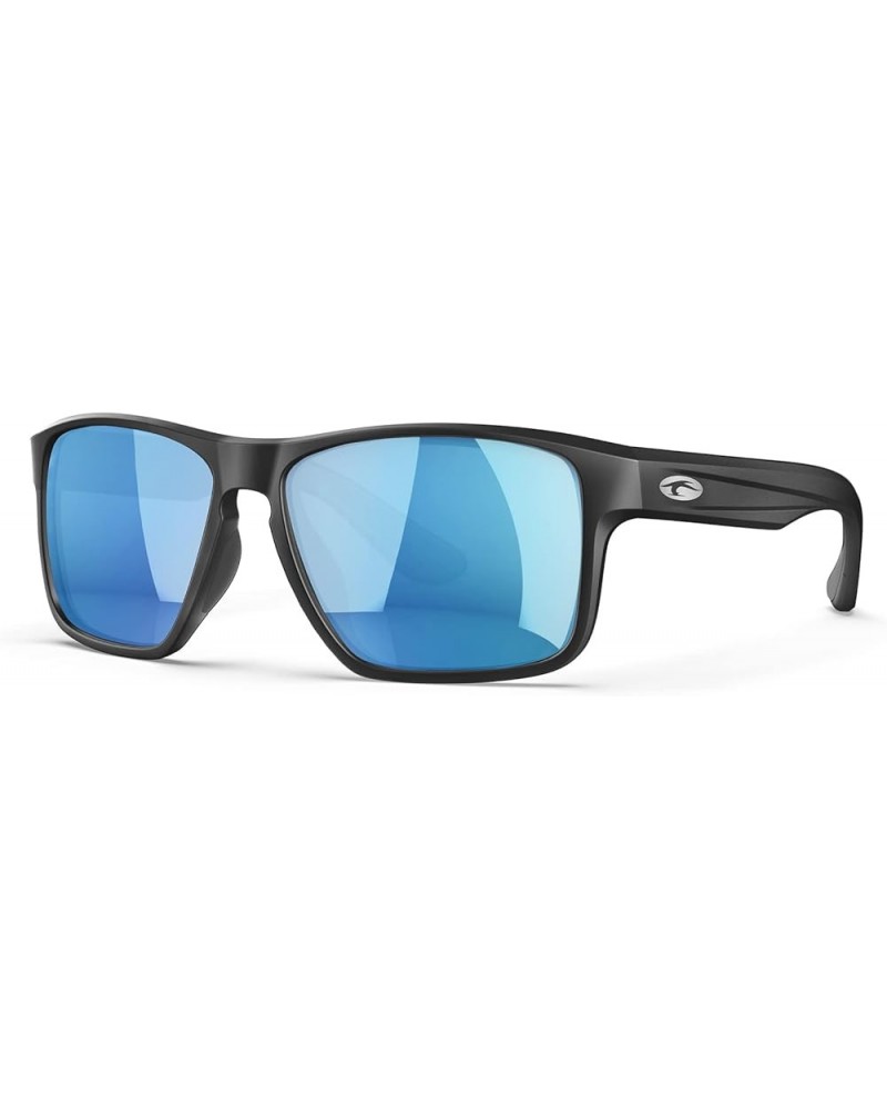 Floating Polarized Sunglasses, Water Sports Sunglasses for Men and Women Matte Black Frame/Ice Blue Mirrored Lens $16.80 Sport