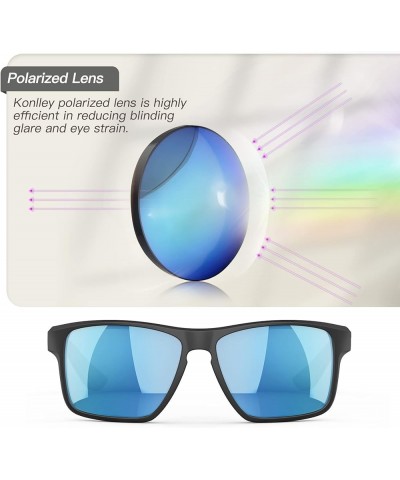 Floating Polarized Sunglasses, Water Sports Sunglasses for Men and Women Matte Black Frame/Ice Blue Mirrored Lens $16.80 Sport