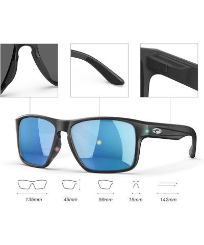 Floating Polarized Sunglasses, Water Sports Sunglasses for Men and Women Matte Black Frame/Ice Blue Mirrored Lens $16.80 Sport