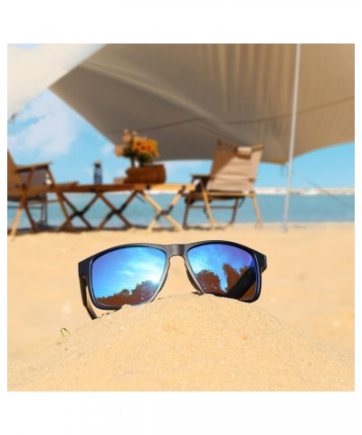 Floating Polarized Sunglasses, Water Sports Sunglasses for Men and Women Matte Black Frame/Ice Blue Mirrored Lens $16.80 Sport