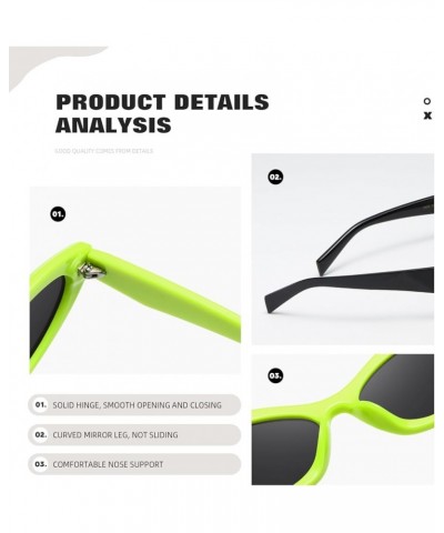 Sunglasses Womens Trend Men Retro Oval Sunnies Fashion Sun Glasses Shades Black+fluorescent Green $11.99 Oval