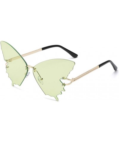 Heart Sunglasses for Women Rimless Thin Metal Frame Heart Shaped Sun Glasses G Green $9.17 Rimless