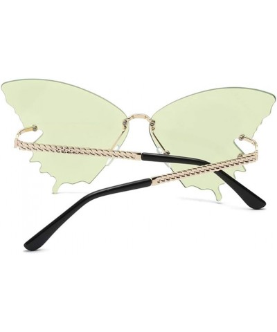 Heart Sunglasses for Women Rimless Thin Metal Frame Heart Shaped Sun Glasses G Green $9.17 Rimless