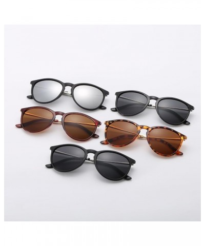 Vintage Round Sunglasses for Women Men Classic Retro Designer Style UV 400 Protection Bright Black+demi Tea $9.43 Round