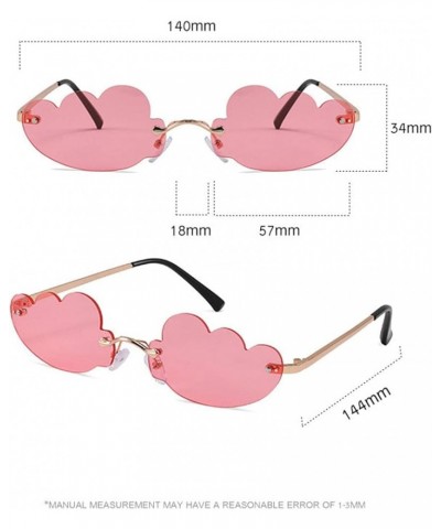 Rimless Cute polarized Sunglasses For Women Trendy Vintage 90s halloween Sunglasses Funny Cloud Shaped Disco party Glasses 3p...