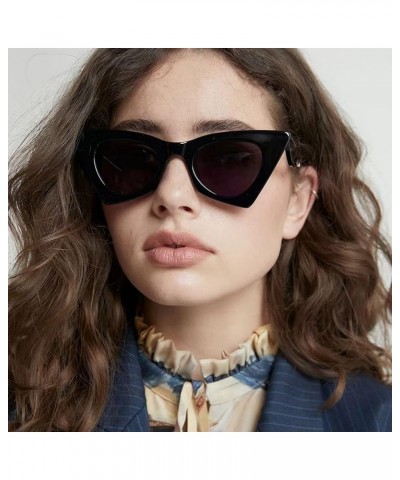 Fashion Unique Cat Eye Women Sunglasses Retro Colorful Eyewear Shades UV400 Men Candy Color Trending Glasses Frame Black $11....