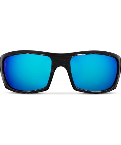 The Mack - Polarized Poly Lens Fishing Sunglasses Silverwood - Blue Mirror $69.30 Wayfarer