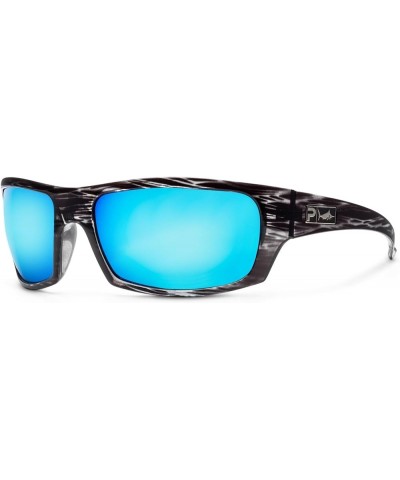 The Mack - Polarized Poly Lens Fishing Sunglasses Silverwood - Blue Mirror $69.30 Wayfarer