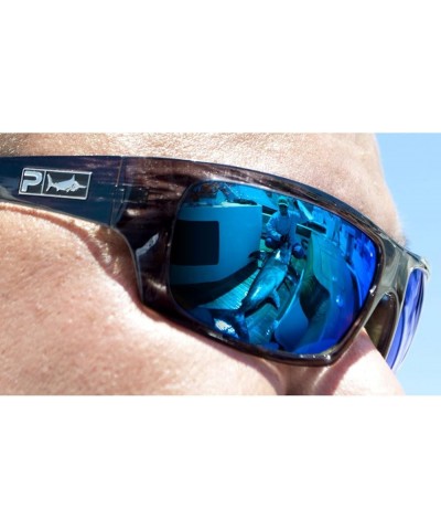 The Mack - Polarized Poly Lens Fishing Sunglasses Silverwood - Blue Mirror $69.30 Wayfarer