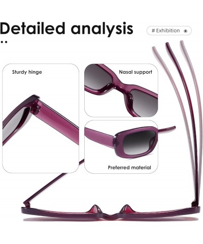 Rectangle Sunglasses for Women Men Trendy Retro Fashion Sun Glasses 90's Vintage UV 400 Protection Square Frame K1200 Purple ...