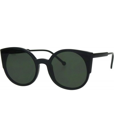 Womens Round Cateye Sunglasses Trendy Retro Fashion Shades UV 400 Matte Black (Dark Green) $8.29 Cat Eye