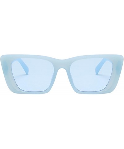 Ladies Jelly Sunglasses Retro Simple Oval Square Net Red Sunglasses round Men Blue $7.23 Aviator