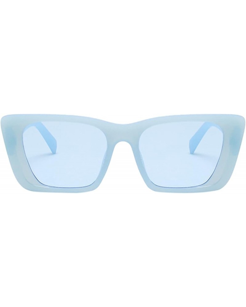 Ladies Jelly Sunglasses Retro Simple Oval Square Net Red Sunglasses round Men Blue $7.23 Aviator