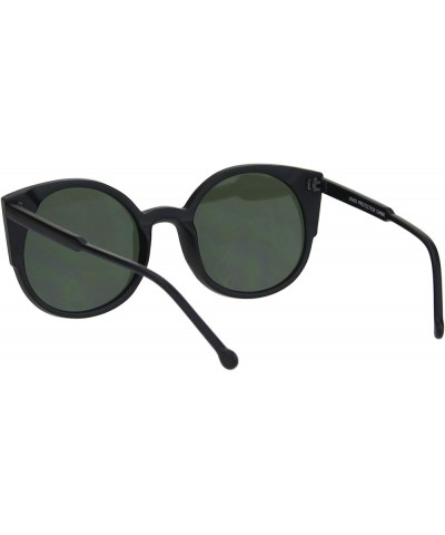 Womens Round Cateye Sunglasses Trendy Retro Fashion Shades UV 400 Matte Black (Dark Green) $8.29 Cat Eye