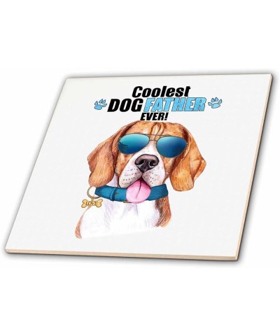 Cute Cool Beagle Dog in Sunglasses and Love Collar for DOGfathers - Tiles (ct-381562-4) 12-Inch-Ceramic $23.31 Designer