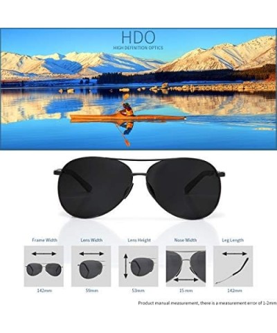 Classic Aviator Sunglasses for Men Women Driving Sun glasses Metal Frame Polarized Lens UV Blocking S9830 Grye $11.21 Oval