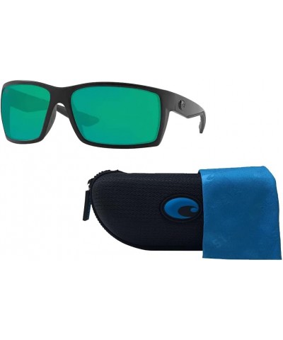 mens Reefton Rectangle Sunglasses With Designer iWear Eyewear Care Kit 01 Blackout / Green Mirror 580g Plastic Polarized $63....