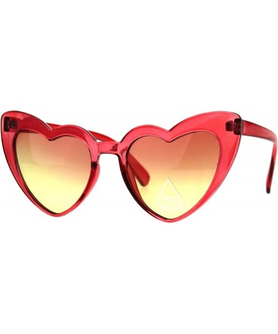 Womens Cat Eye Heart Shape Retro Goth Plastic Sunglasses Red $8.52 Cat Eye