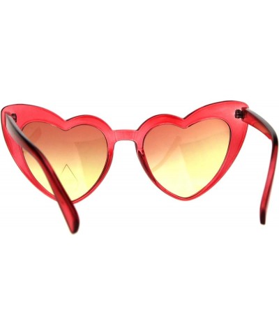 Womens Cat Eye Heart Shape Retro Goth Plastic Sunglasses Red $8.52 Cat Eye