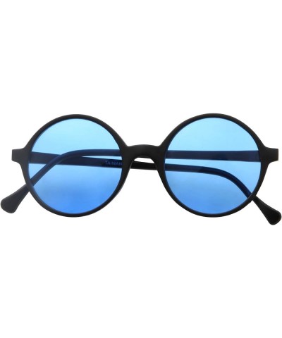 Oversized Round Sunglasses Hippie Color Lens Retro Circle Glasses Men and Women Blue $8.83 Round