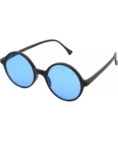 Oversized Round Sunglasses Hippie Color Lens Retro Circle Glasses Men and Women Blue $8.83 Round