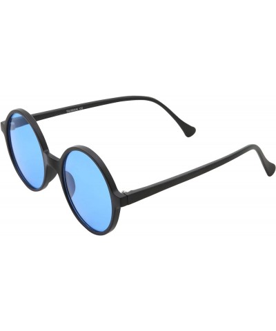 Oversized Round Sunglasses Hippie Color Lens Retro Circle Glasses Men and Women Blue $8.83 Round