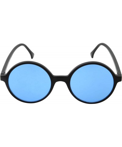 Oversized Round Sunglasses Hippie Color Lens Retro Circle Glasses Men and Women Blue $8.83 Round