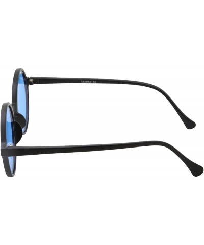 Oversized Round Sunglasses Hippie Color Lens Retro Circle Glasses Men and Women Blue $8.83 Round