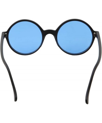 Oversized Round Sunglasses Hippie Color Lens Retro Circle Glasses Men and Women Blue $8.83 Round