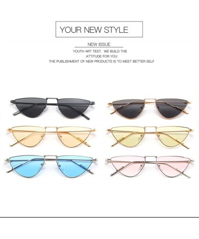 Metal Fashion Cat Eye Small Frame Retro Outdoor Holiday Men and Women Decorative Sunglasses (Color : E, Size : 1) 1 F $14.35 ...