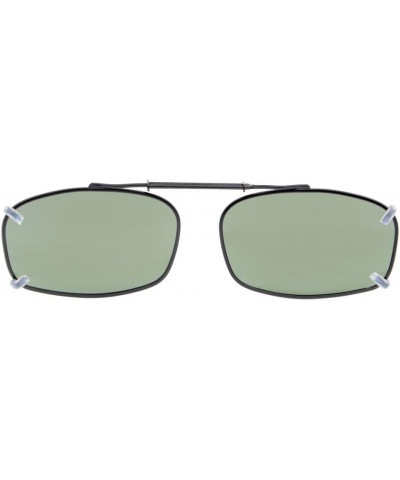 Metal Frame Rim Polarized Lens Clip On Sunglasses 2 1/8" x1 3/8" Grey Lens G15 $9.50 Rectangular