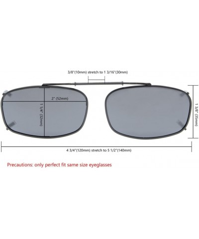 Metal Frame Rim Polarized Lens Clip On Sunglasses 2 1/8" x1 3/8" Grey Lens G15 $9.50 Rectangular